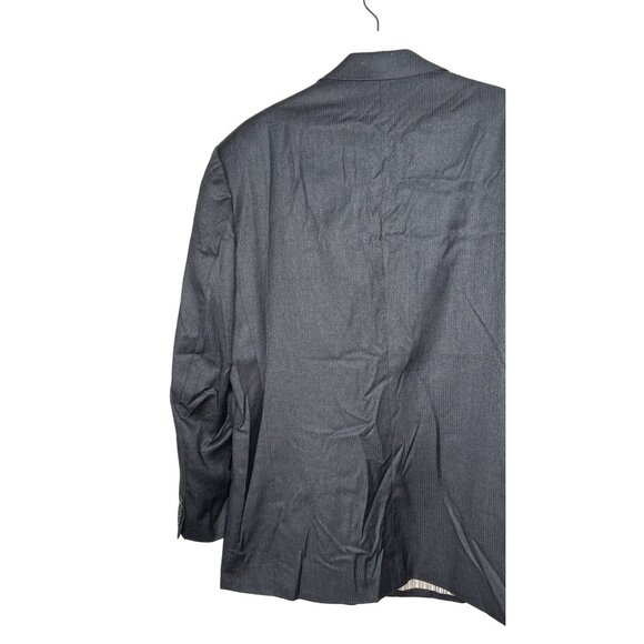 Perry Ellis Blazer Mens 44 Suit Jacket Sport Coat Gray Stripe Work Old Money - Picture 6 of 9